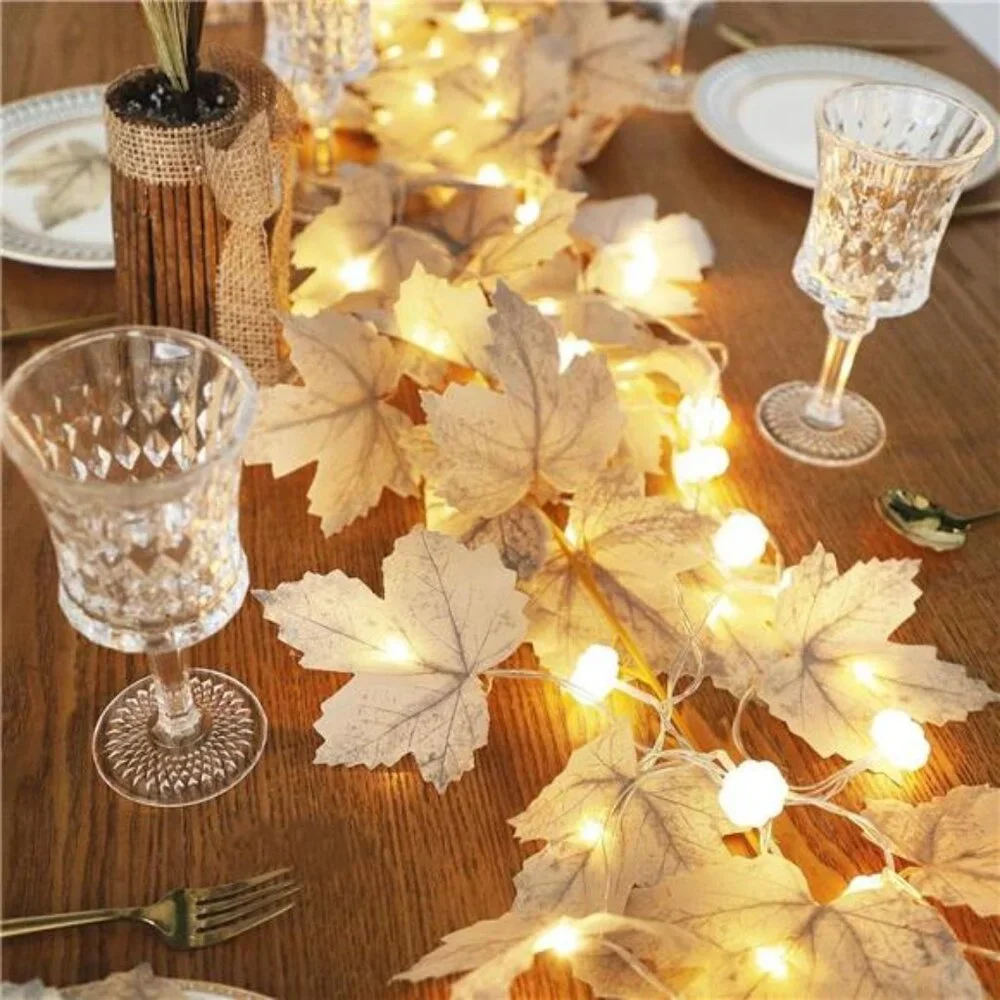 Pumpkin Lights & 60 LED, 2 Pack Fall Garland Fall Decor, Total 20Ft